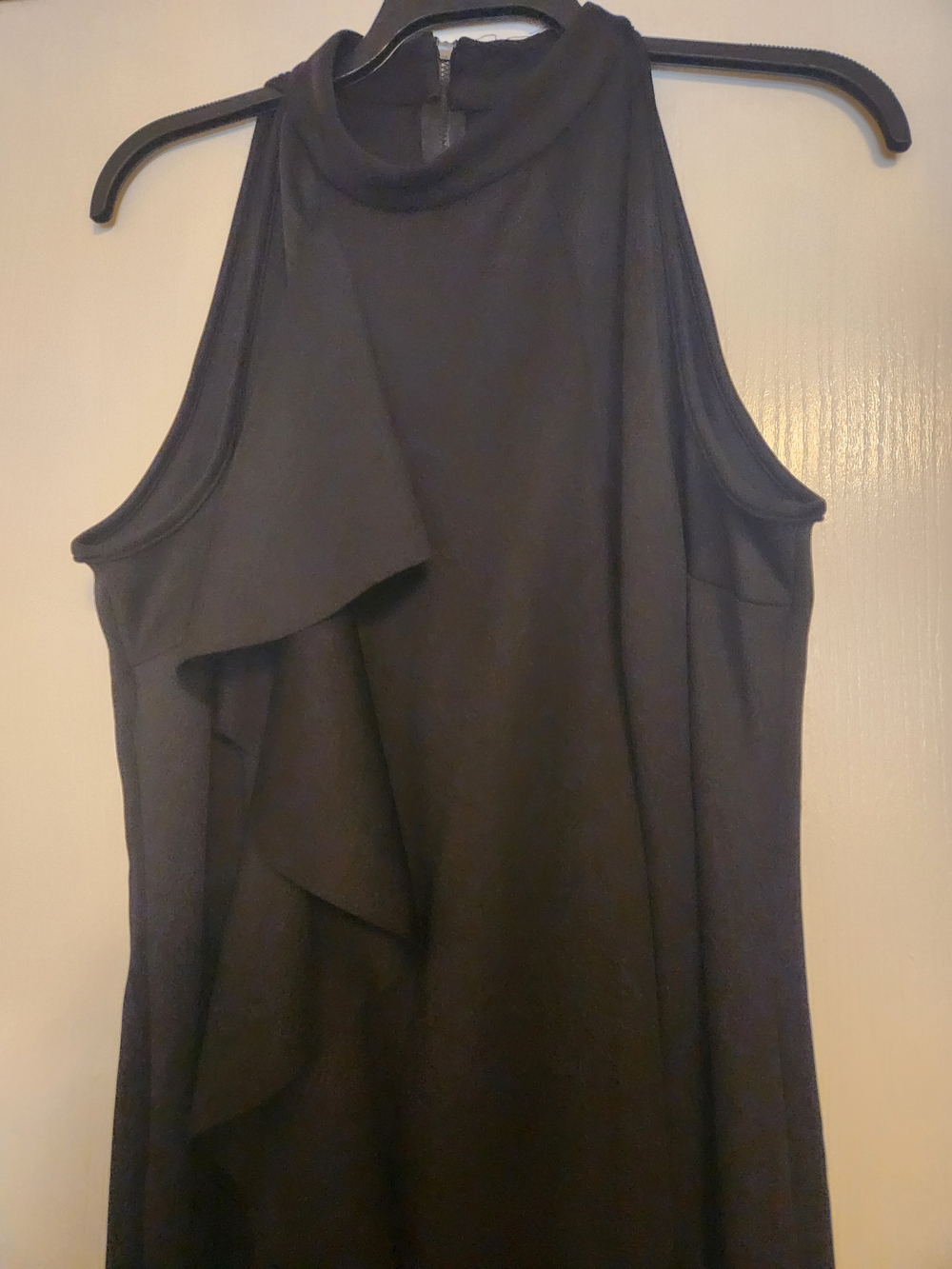 Plus Size BloomChic Black Midi Dress with Ruffle Detail